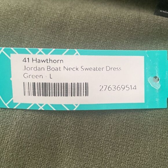 41 HAWTHORN Jordan Boat Neck Sweater Dress Green L Nwt Stitch Fix - Picture 3 of 7